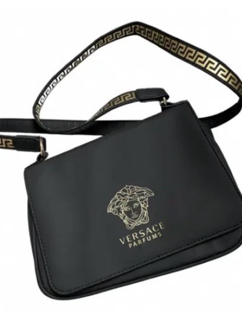 Versace Black Crossbody Bag with Gold Medusa Logo